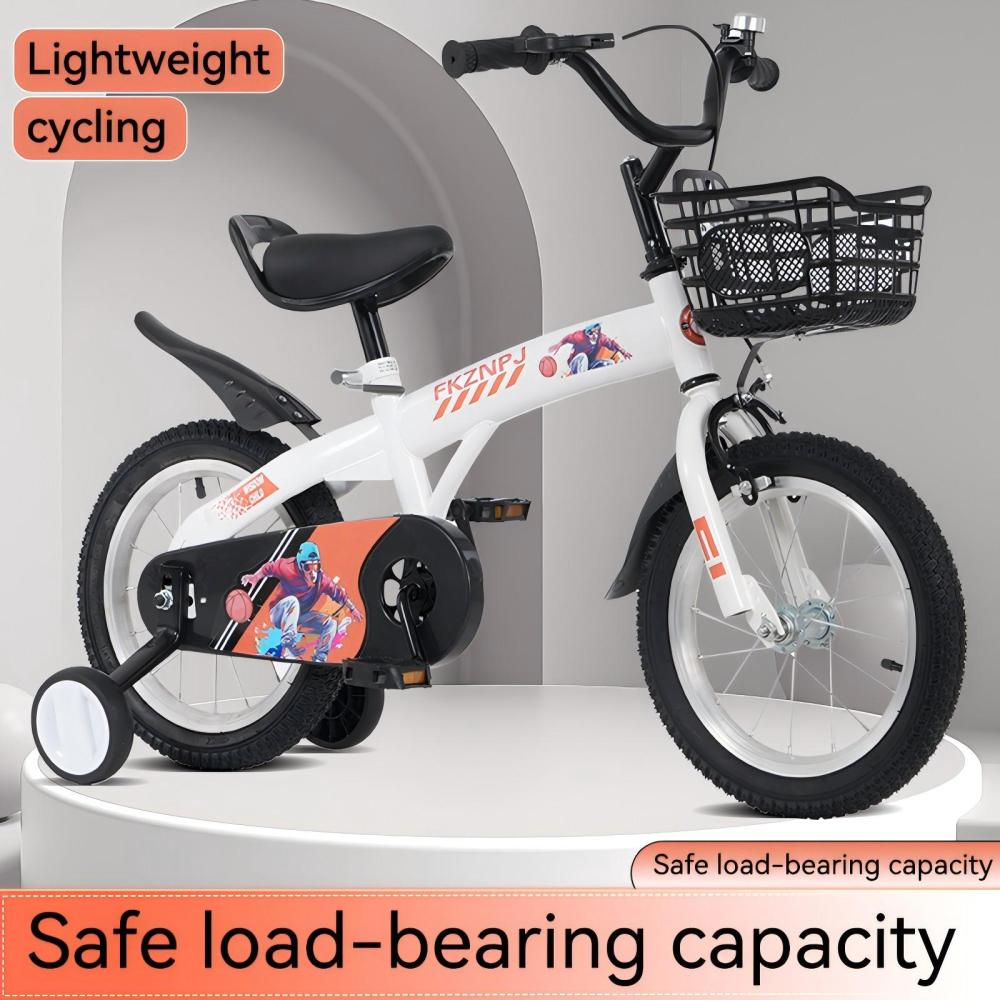 FKZNPJ 16 inch sporty kids bike with training wheels and stand Adjustable saddle Suitable for boys and girls aged 4-8 years tall Height 41-46 inches Available in a variety of colors