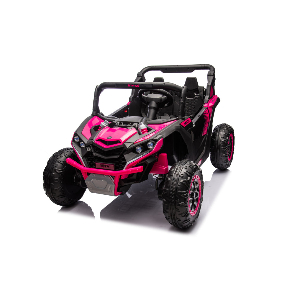 24V Ride on Cars, High/Low Speed Switchable Ride on Toys with Remote Control, 2 Seater Electric Car for Kids with Trunk Storage Space, Bluetooth Music, LED Lights,pink