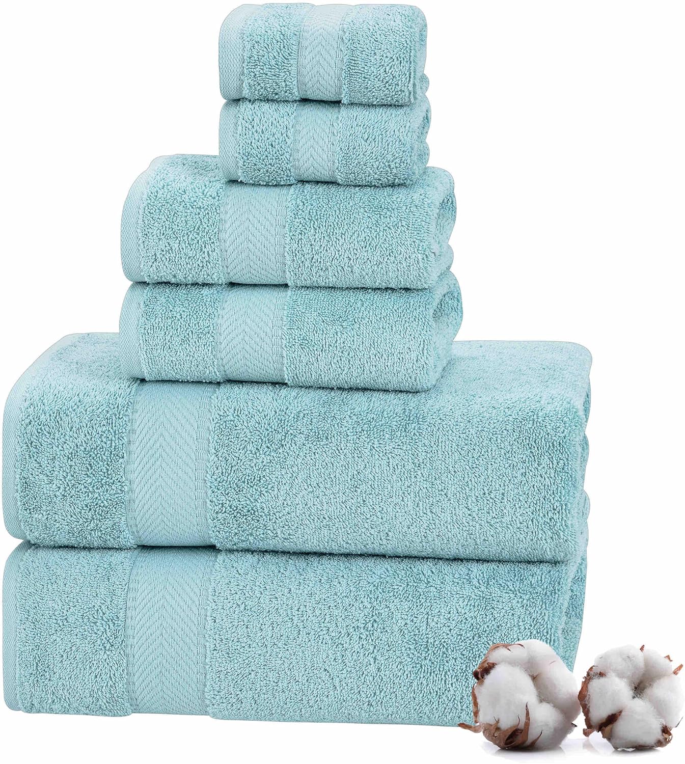 6 Pcs Luxury Bath Towel Set