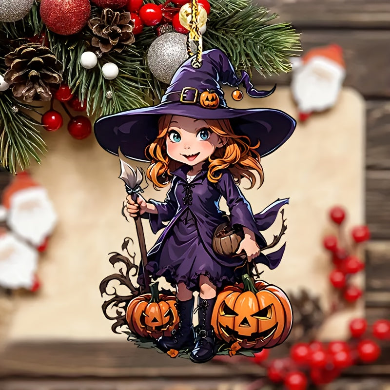 Halloween Magic Witch Acrylic Decorative Pendant