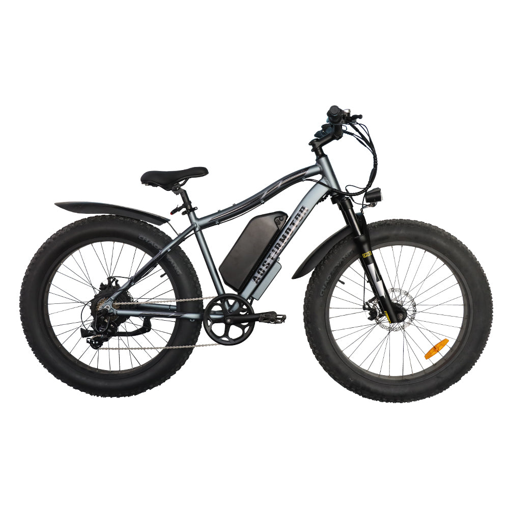 AOSTIRMOTOR S07-MAX 26" 1000W Electric Bike Fat Tire P7 48V 20AH Removable Lithium Battery for Adults with Detachable Rear Rack Fender(Gray)