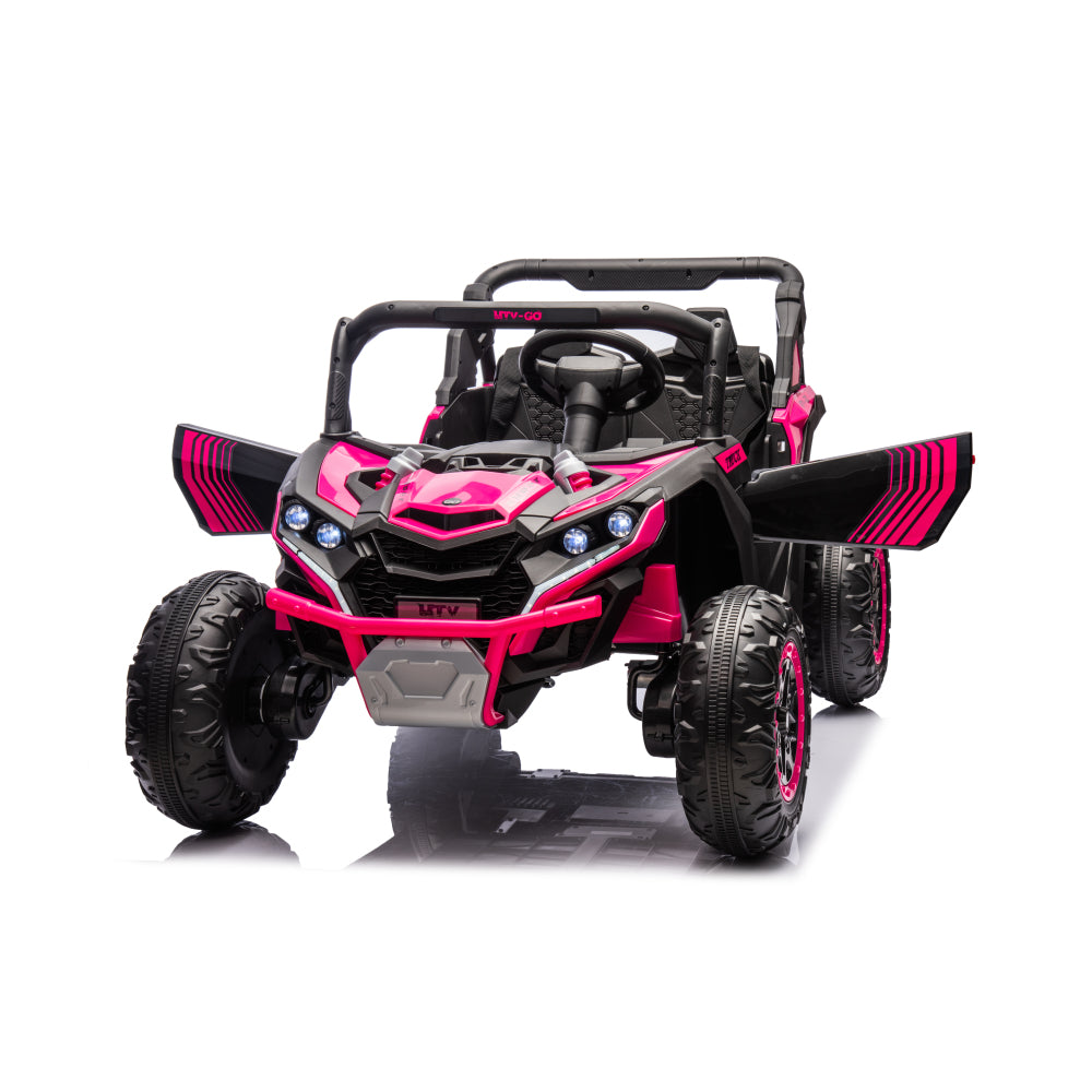 24V Ride on Cars, High/Low Speed Switchable Ride on Toys with Remote Control, 2 Seater Electric Car for Kids with Trunk Storage Space, Bluetooth Music, LED Lights,pink