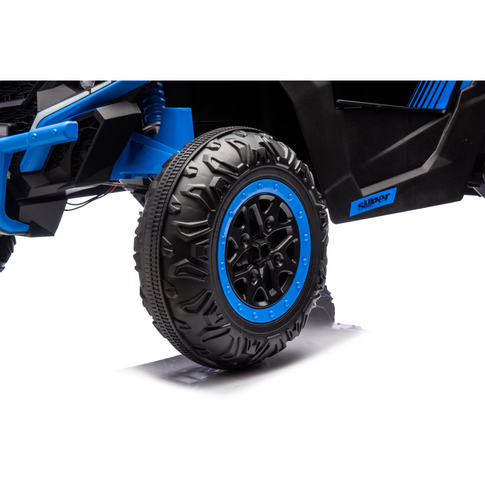 24V Ride on Cars, High/Low Speed Switchable Ride on Toys with Remote Control, 2 Seater Electric Car for Kids with Trunk Storage Space, Bluetooth Music, LED Lights,blue