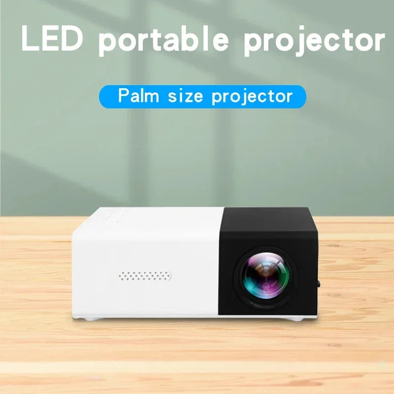 IWEEGA Mini Portable Projector High-Definition Movie Projector Bright 3000+ Lumen HD LED Light Source With USB, SD Connectivity, Button Control, For Home Cinema