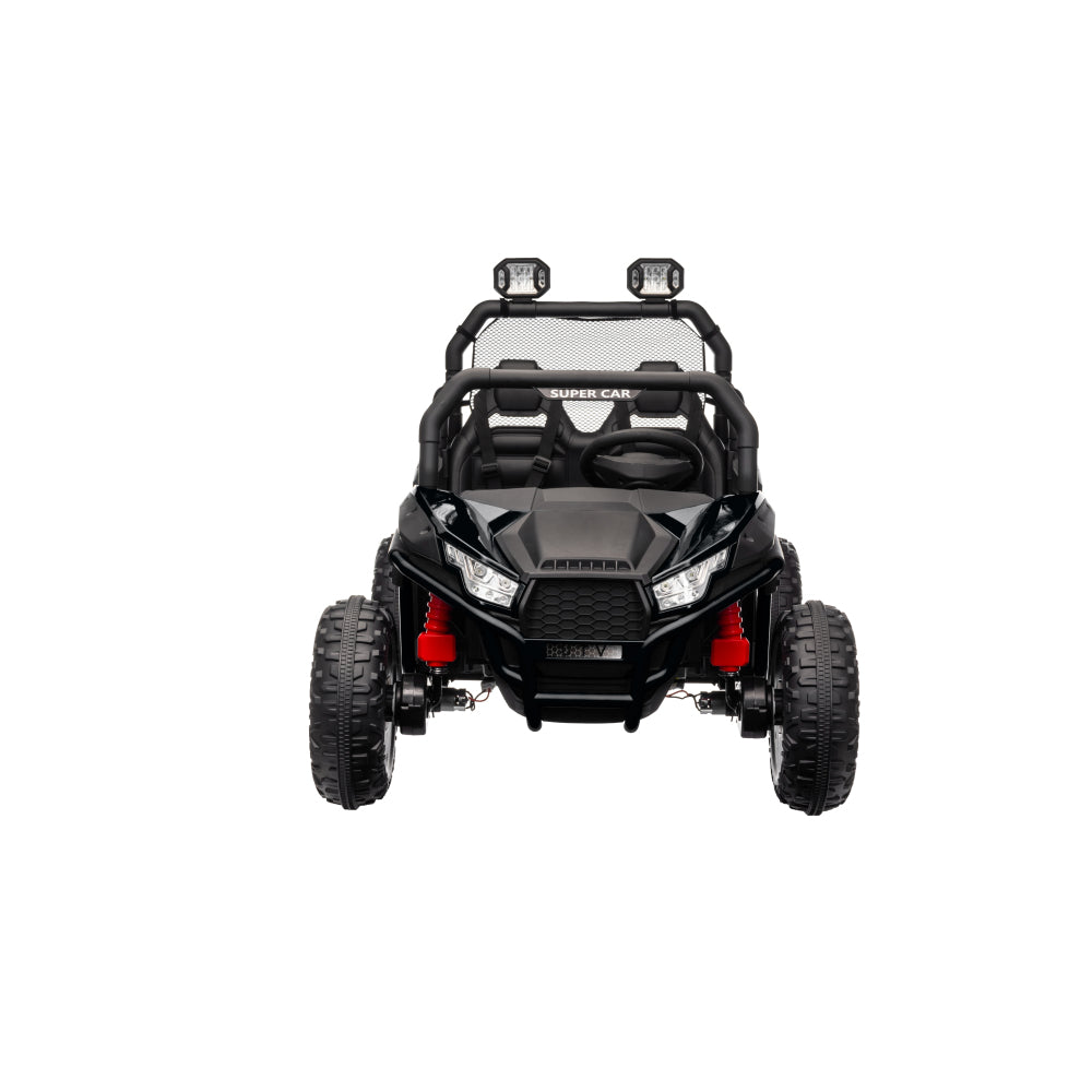 24 Volt Ride on Toys with Remote, Metal Frame Electric Powered off-Road UTV with 2 XL Seater, 4x200W 5MPH Max, 4WD/2WD Switchable, 3 Speeds, Bluetooth, Storage,black