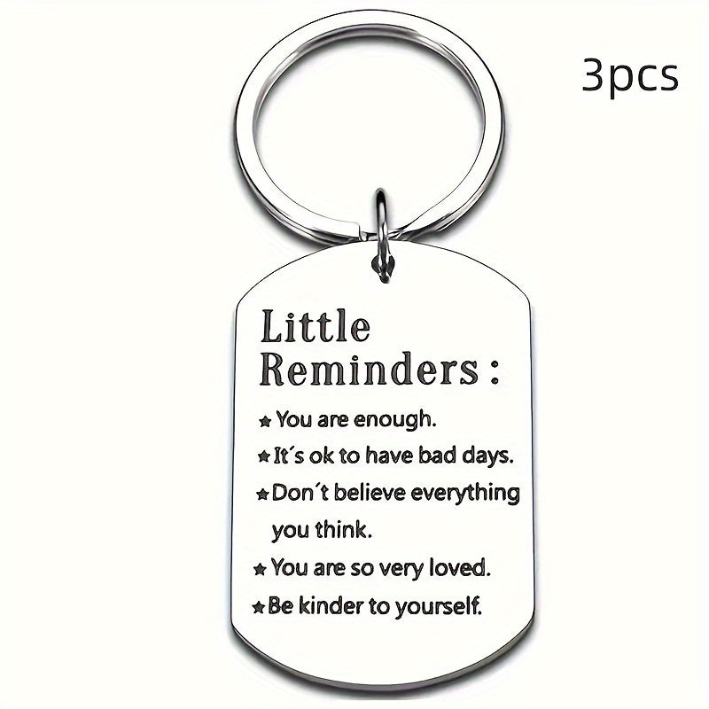 set Stainless Steel Keychains - Engraved With Inspirational Quotes For Women And Men - Perfect Personalized Birthday And Christmas Gift For Son, Daughter, Best Friend