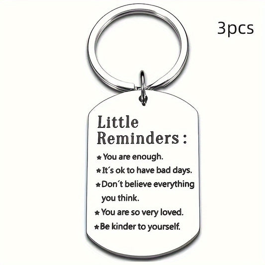 set Stainless Steel Keychains - Engraved With Inspirational Quotes For Women And Men - Perfect Personalized Birthday And Christmas Gift For Son, Daughter, Best Friend