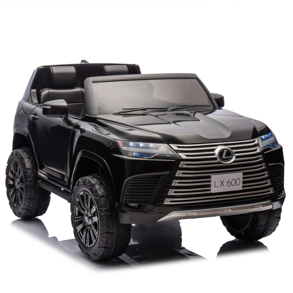 Licensed LEXUS LX600 24V Two-seater XXL Kids Ride On Car W/Parents Control,Seat width 20 inches,2WD,Four-wheel suspension,Bluetooth,MP3,Music,Power display,Speeds 1.86-3.11MPH For Kids.