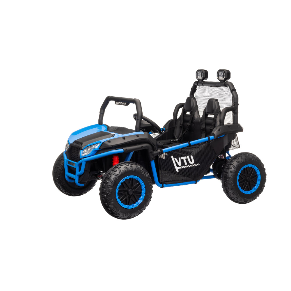 24V 2 Seater Ride on Car for Kids, 4x4 Off-Road UTV Toy w/Remote Control, 4x200W Powerful Motors, 20" Large Seat, 5 Mph Max Speed, Bluetooth, MP3, Lights, Electric Car for Big Kids