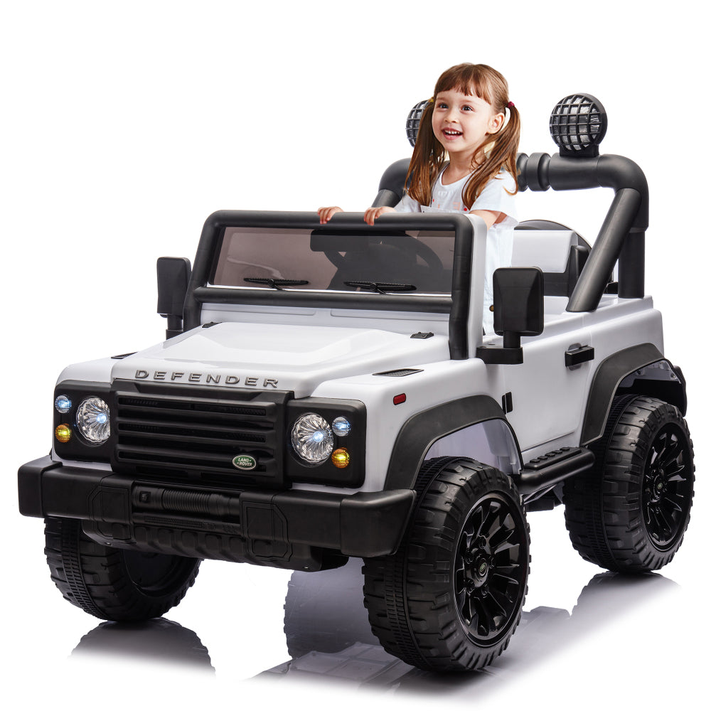 Licensed 2015 Land Rover Defender 90,24V Kids Ride On XXL Car W/Parents Control,2wd,Four-wheel suspension,Bluetooth,MP3,Music,Power display,LED Lights,Speeds 1.86-3.11MPH for Kids 3-7.