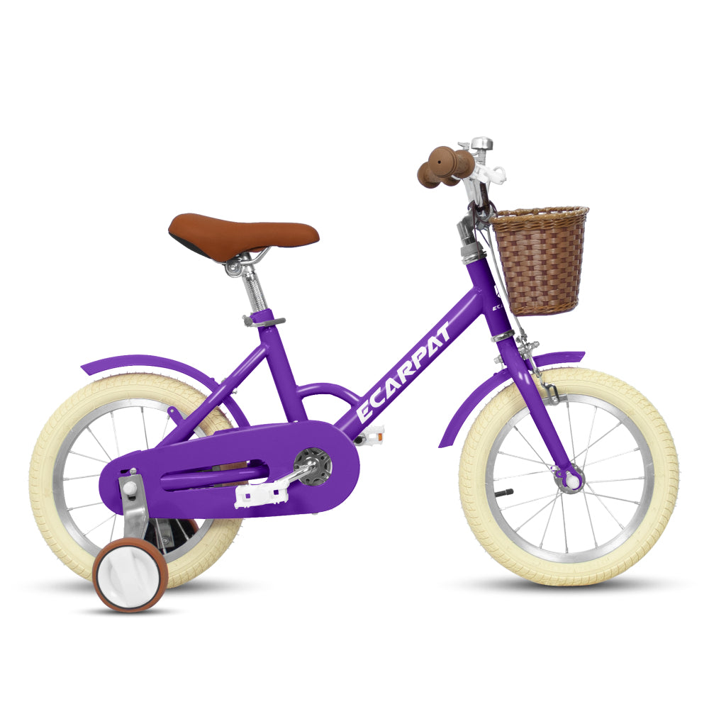 A16116 Ecarpat Kids'Bike Girls Bike 16 Inch Wheels,1-Speed Child Bicycles For 3-4 Years,With Removable Training Wheels Baby Toys,Front V Brake,Rear Holding Brake