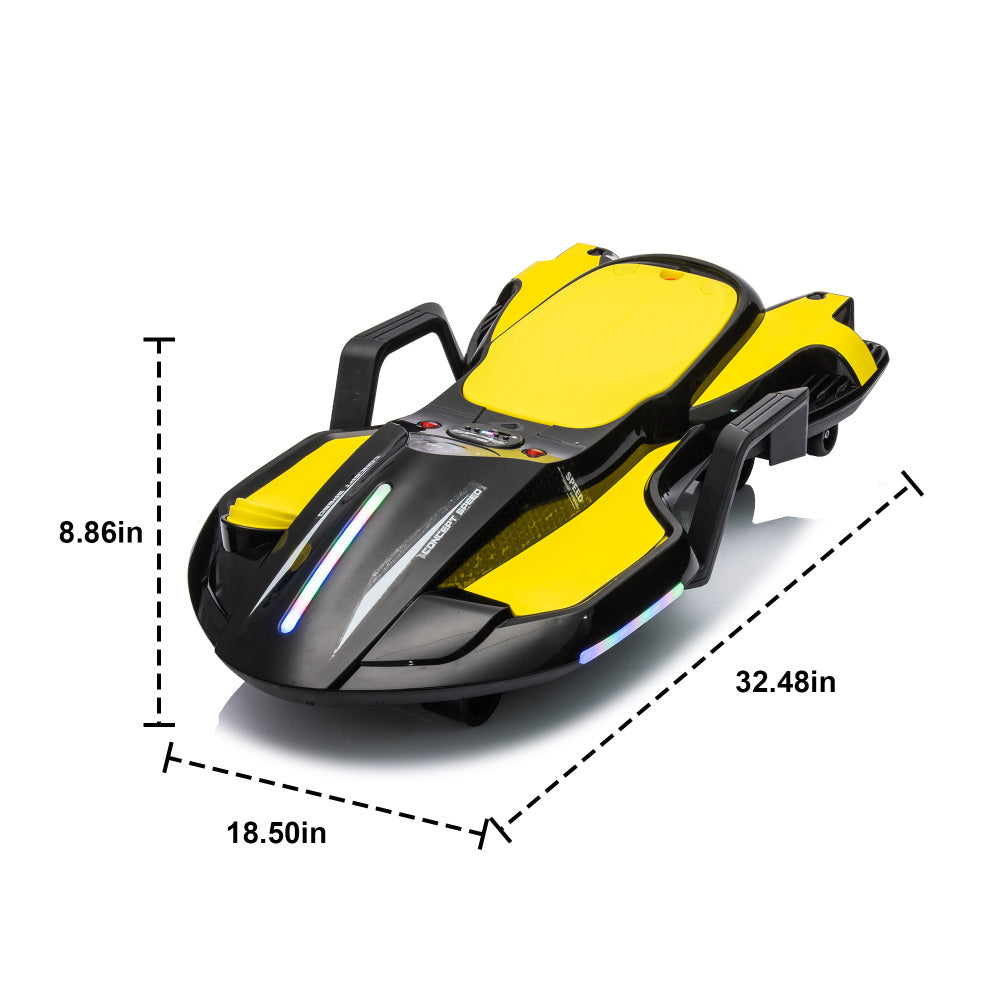 24V Kids Ride On Electric scooter w/ helmet knee pads,24v ride on toy for kids,Spray function,2WD 400w wheel-hub motor,5.59-6.84MPH,Gravity Steering,Use for 1-2 hours,Exercise your child age 6+.