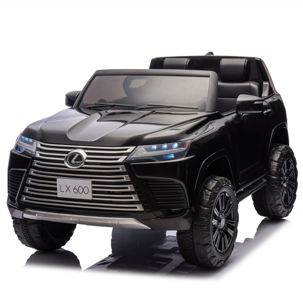 Licensed LEXUS LX600 24V Two-seater XXL Kids Ride On Car W/Parents Control,Seat width 20 inches,2WD,Four-wheel suspension,Bluetooth,MP3,Music,Power display,Speeds 1.86-3.11MPH For Kids.