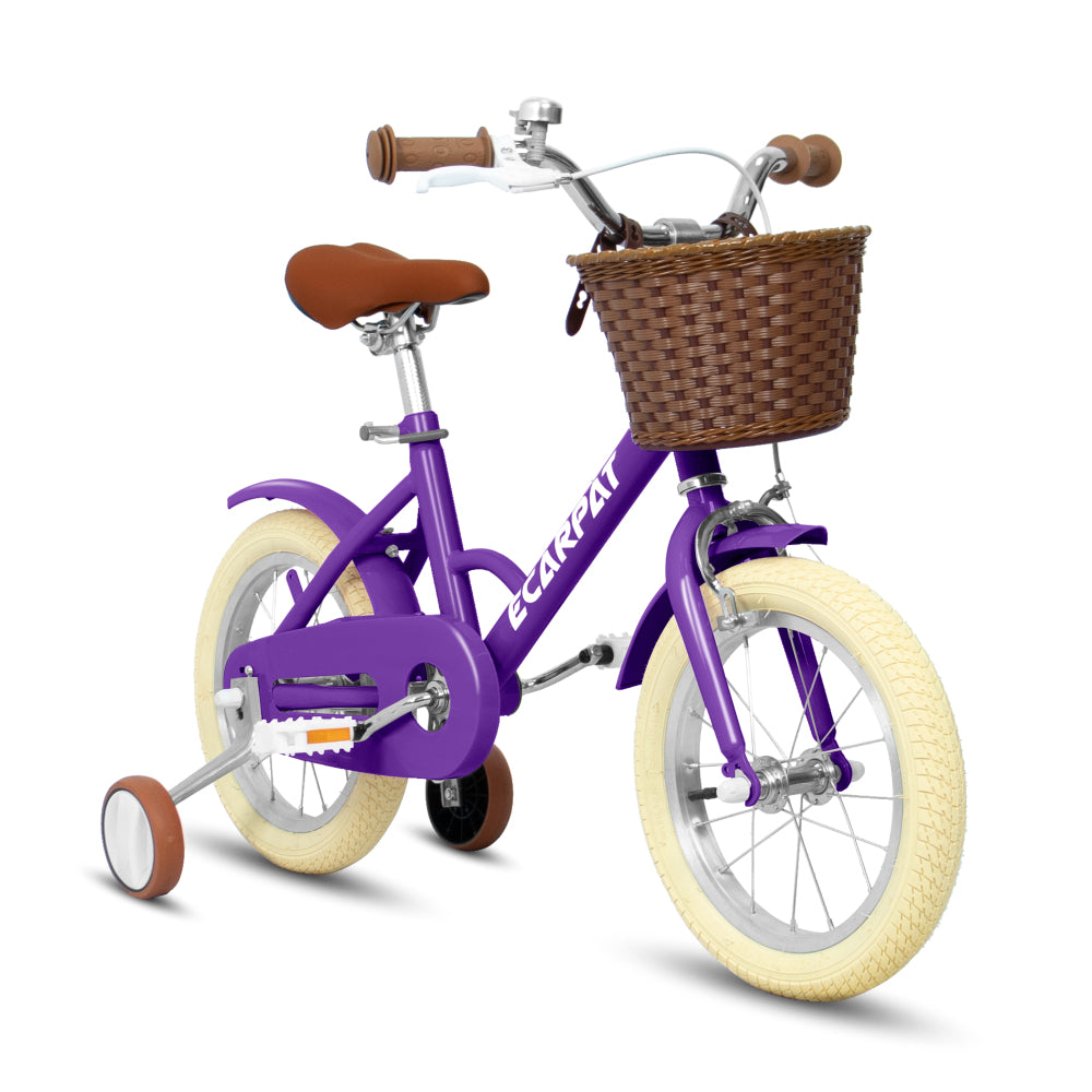 A16116 Ecarpat Kids'Bike Girls Bike 16 Inch Wheels,1-Speed Child Bicycles For 3-4 Years,With Removable Training Wheels Baby Toys,Front V Brake,Rear Holding Brake