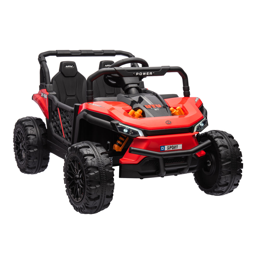 24V Kids Ride On UTV,Electric Toy For Kids w/Parents Remote Control,Four Wheel suspension,Low Start,Adjustable speed,Multimedia player,Early Education,Bluetooth,Rear storage space for kids aged 3+.