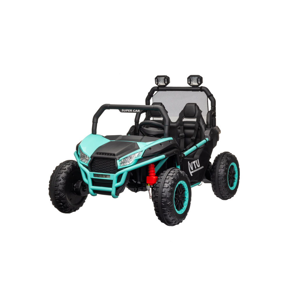 24 Volt Ride on Toys with Remote, Metal Frame Electric Powered off-Road UTV with 2 XL Seater, 4x200W 5MPH Max, 4WD/2WD Switchable, 3 Speeds, Bluetooth, Storage,black