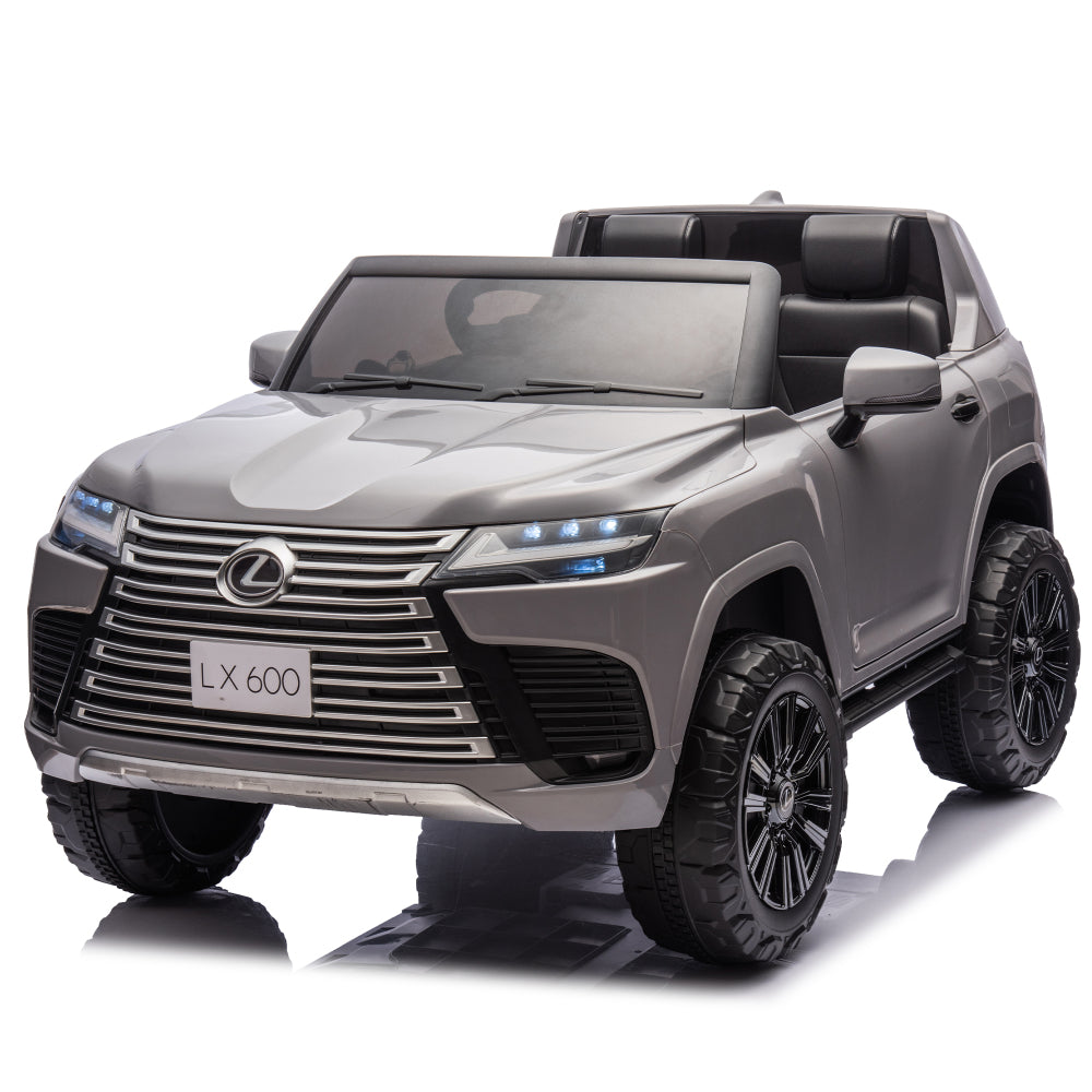 Licensed LEXUS LX600 24V Two-seater XXL Kids Ride On Car W/Parents Control,Seat width 20 inches,2WD,Four-wheel suspension,Bluetooth,MP3,Music,Power display,Speeds 1.86-3.11MPH For Kids.