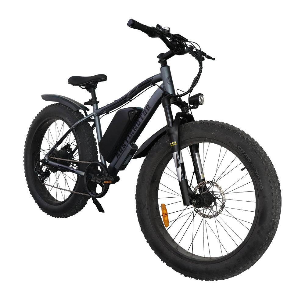 AOSTIRMOTOR S07-MAX 26" 1000W Electric Bike Fat Tire P7 48V 20AH Removable Lithium Battery for Adults with Detachable Rear Rack Fender(Gray)