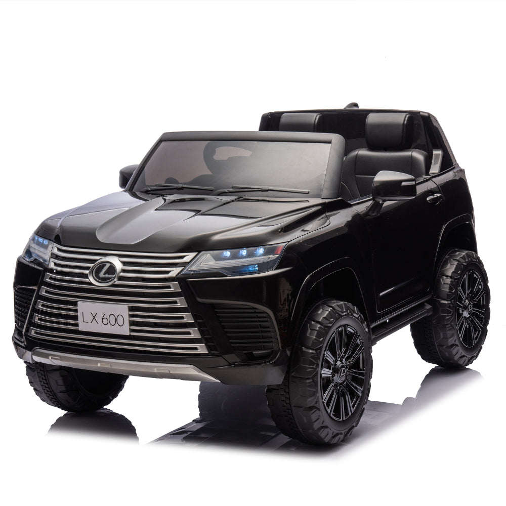 Licensed LEXUS LX600 24V Two-seater XXL Kids Ride On Car W/Parents Control,Seat width 20 inches,2WD,Four-wheel suspension,Bluetooth,MP3,Music,Power display,Speeds 1.86-3.11MPH For Kids.