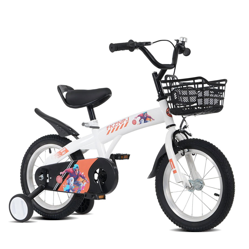 FKZNPJ 18 inch sporty kids bike with training wheels and stand Adjustable saddle Suitable for boys and girls aged 5-10 years tall Height 39-49 inches Available in a variety of colors