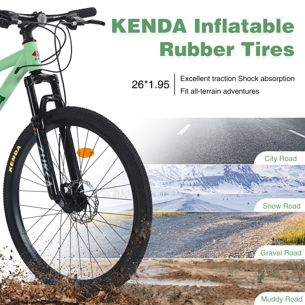 Mountain Bike for Men and Women 26 inch 24 Speed Suspension Fork KENDA Tires