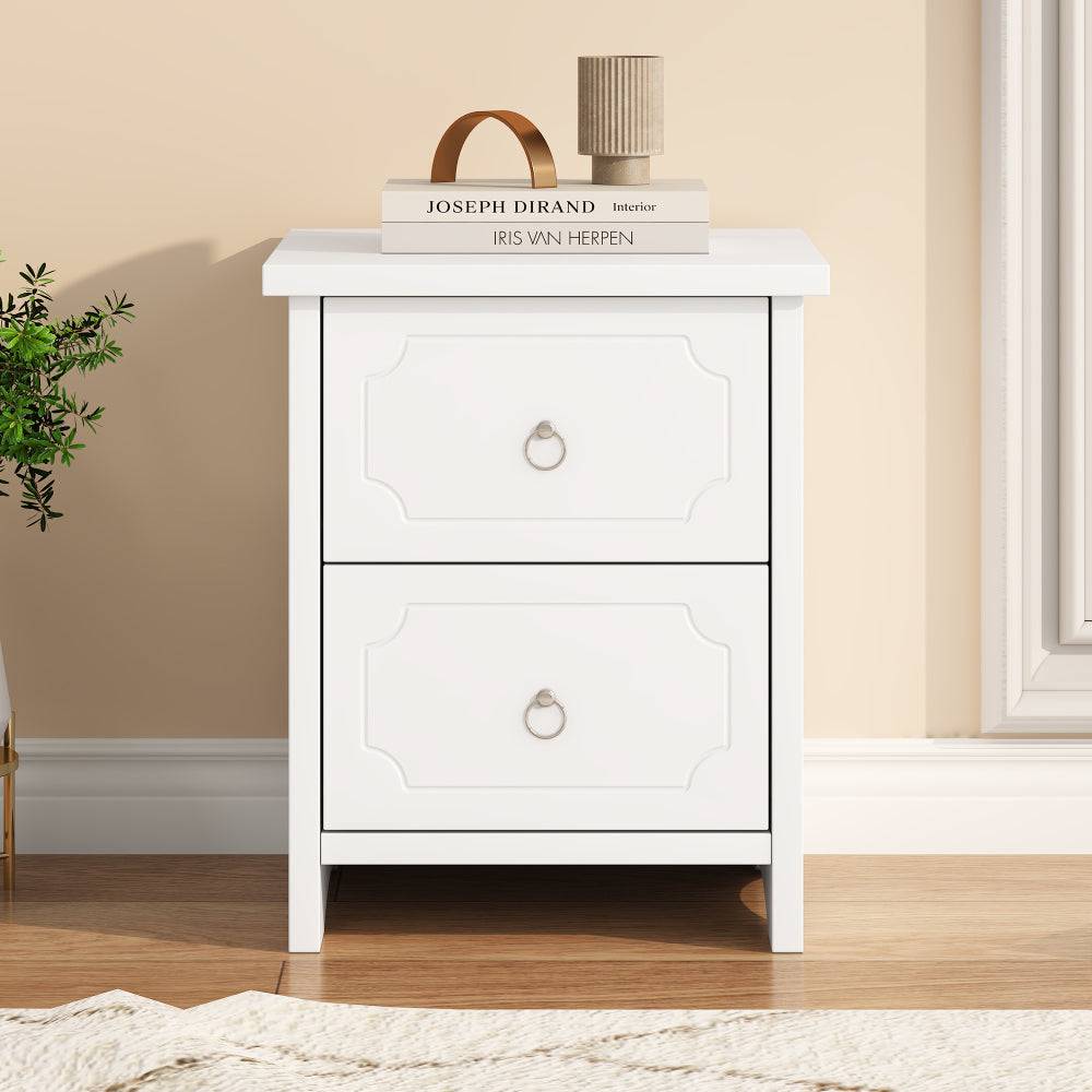 Spiegelschrank, Kommode, 6 Schubladenschrank, Spiegel herausnehmbar, Stauraum im Wohnzimmer und Schlafzimmer, geräuschlosen Gleitern, MDF+Spanplatte, Weiß