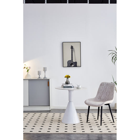 White coffee table, simple modern negotiation table, balcony dining table