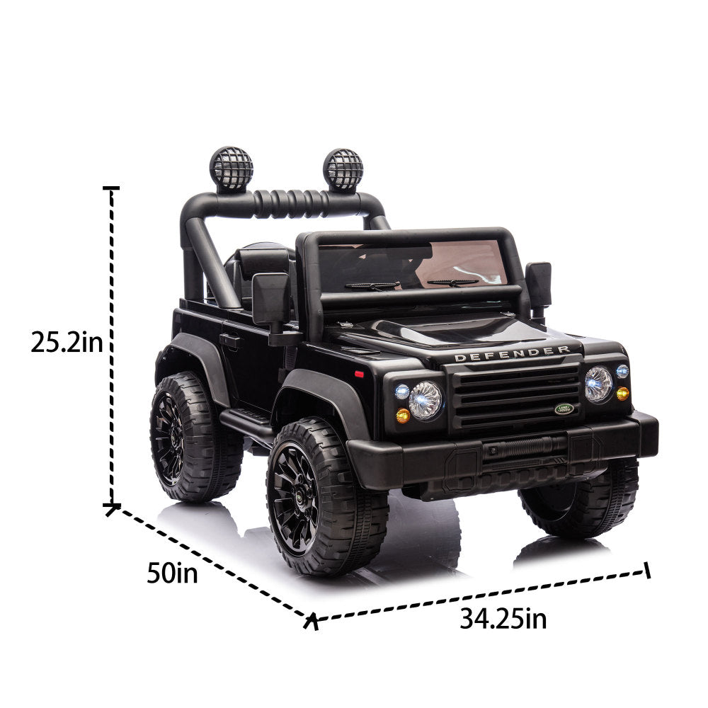 Licensed 2015 Land Rover Defender 90,24V Kids Ride On XXL Car W/Parents Control,2wd,Four-wheel suspension,Bluetooth,MP3,Music,Power display,LED Lights,Speeds 1.86-3.11MPH for Kids 3-7.