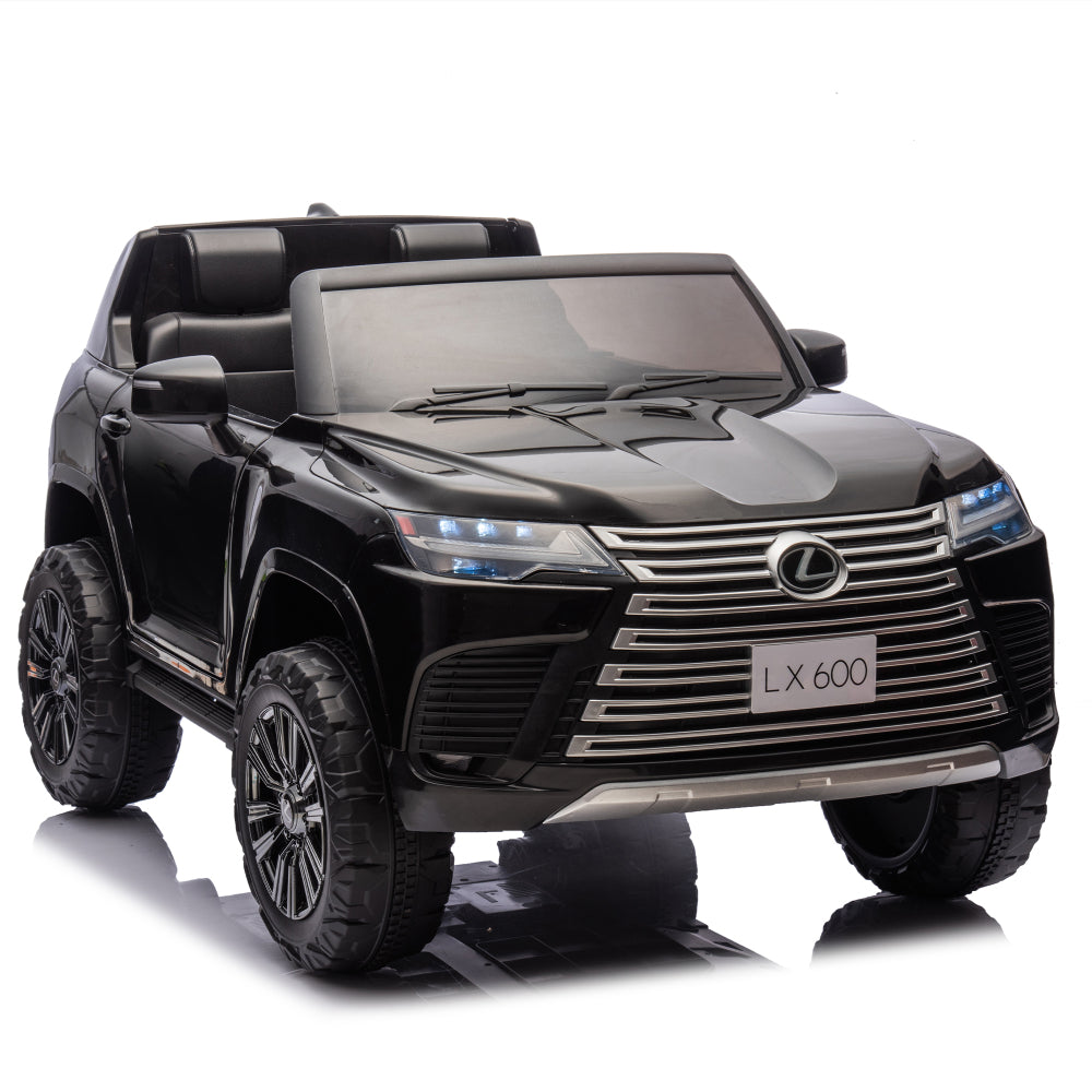 Licensed LEXUS LX600 24V Two-seater XXL Kids Ride On Car W/Parents Control,Seat width 20 inches,2WD,Four-wheel suspension,Bluetooth,MP3,Music,Power display,Speeds 1.86-3.11MPH For Kids.