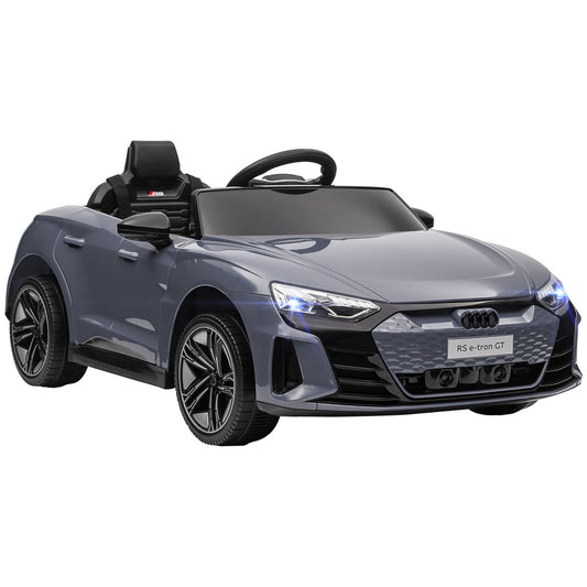 Aosom Kids Ride on Car, 12V Licensed Audi RS E-tron GT 3.1 MPH Electric Car for Kids, Ride-on Toy for Boys and Girls with Remote Control, 4 Wheels with Suspension, Horn, Music, Lights, Gray