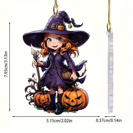 Halloween Magic Witch Acrylic Decorative Pendant