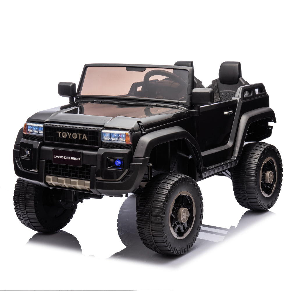 24V Two-seater Kids Ride On Car W/Parents Remote Control, Licensed Toyota LC250,2WD,110w Motors,With Shovel,Three-point Seat Belt,Slow Start,Speed adjustment,Bluetooth,Music for Kids Aged 3+.