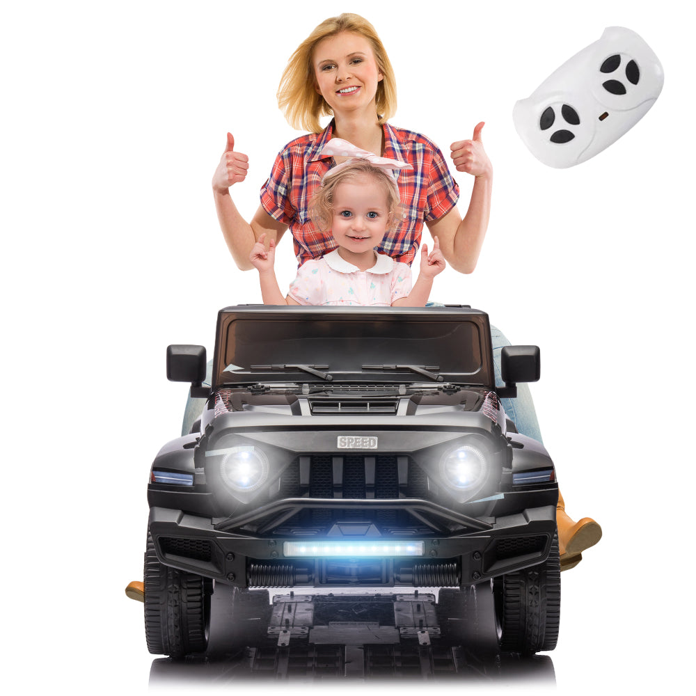 24V Ride On Car for Kids Battery Powered Ride On 4WD Toys with Remote Control,Parents Can Assist in Driving,Music and Lights,Five-Point Safety Belt,Rocking chair mode for back-and-forth swinging